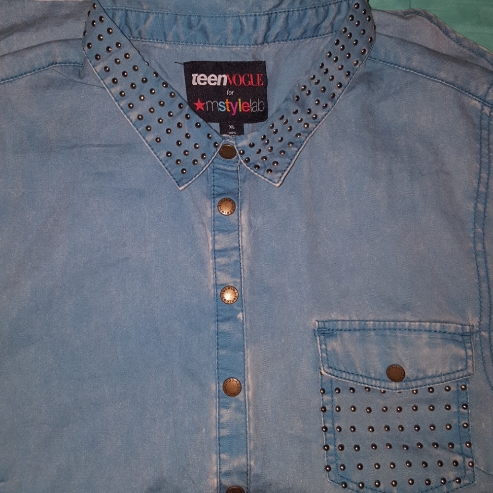 Denim Button Down Top